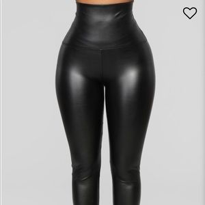Faux Leather Leggings - Black